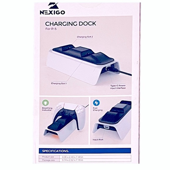 P-5 Fast Charging Dual Controller Dock for PS5 video game controllers NIB - Picture 6 of 7